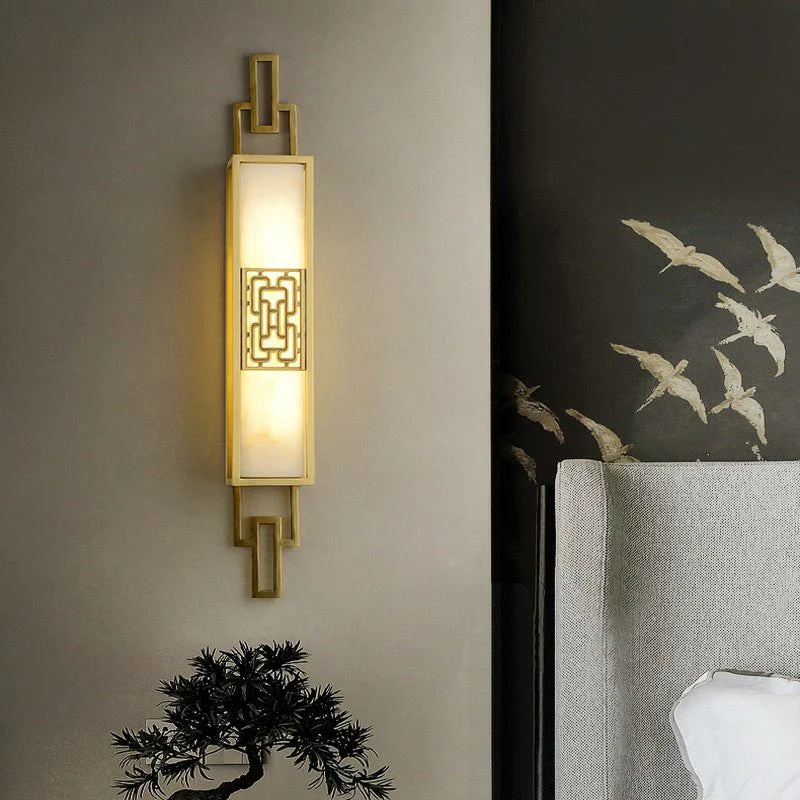 DLSixYi Retro Sconce Chinese Square Outdoor Waterproof Metal Gla 並行輸入品 DLSixYi Chinese Retro Outdoor Waterproof Wall Light Aluminum
