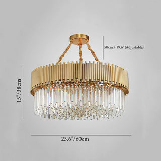 La Neuveville | Drum Gold Crystal Chandelier for Bedroom