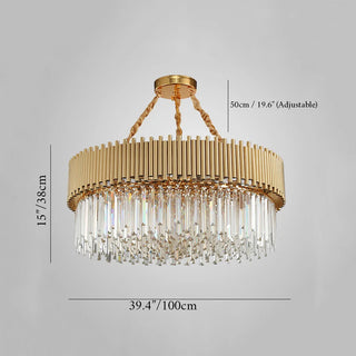 La Neuveville | Drum Gold Crystal Chandelier for Bedroom