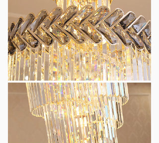 Saint-Vallier-de-Thiey | Crystal LED Cascade Long Chandelier | luxury light | Crystal Chandelier | Pendant Chandelier | LED Light