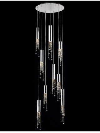 5 Lights - Hanging crystal light fixture for lobby, staircase, loft, stairwell