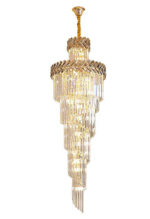 MIRODEMI® Crystal Cascade Chandelier 23.6" for Staircase, Hall, Living Room, Stairwell