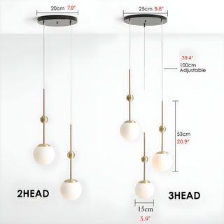Modern Ball-Shaped LED Metal and Glass White Ceiling Lamp from Mirodemi for Staircase