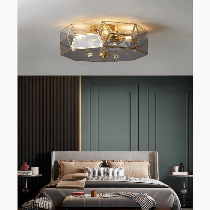 MIRODEMI® Dietikon | golden Copper Ceiling Lamp