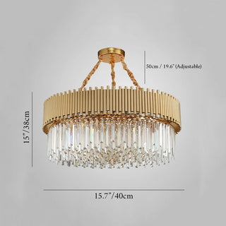 La Neuveville | Drum Gold Crystal Chandelier for Bedroom