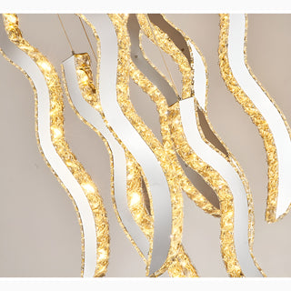 Menaggio | Gold Crystal Wave Light Fixture Single Pendant