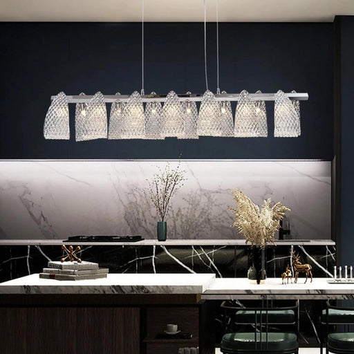 MIRODEMI® Muri bei Bern | Modern Silver Glass Light Fixture for Kitchen
