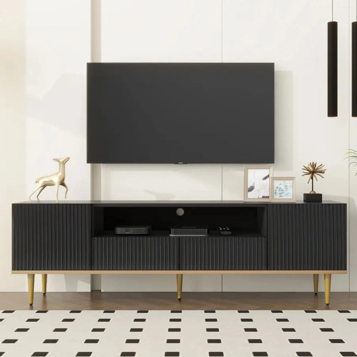 MIRODEMI Rhoon Classic Style Black/White Designer TV Stand