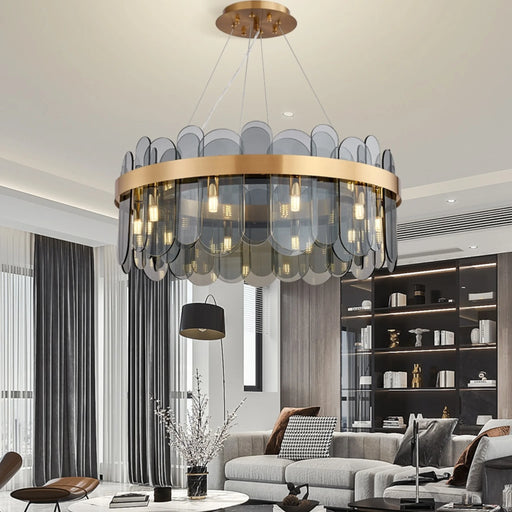 MIRODEMI® Schönbühl | Modern Gold Chandelier for Living Room
