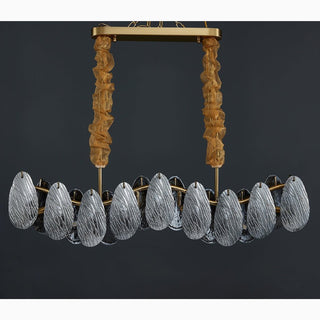 MIRODEMI Waremme Smoke gray/White Glass Rectangle Modern Chandelier For Restaurant