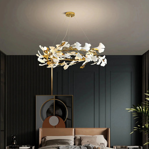 MIRODEMI® Zürich | Ceramic Petals Gold Lighting for Bedroom