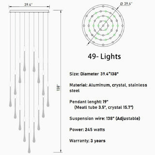 MIRODEMI® Castagniers | Staircase Gold Crystal Chandelier 49 lights