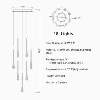 MIRODEMI® Castagniers | Staircase Gold Crystal Chandelier 18 lights
