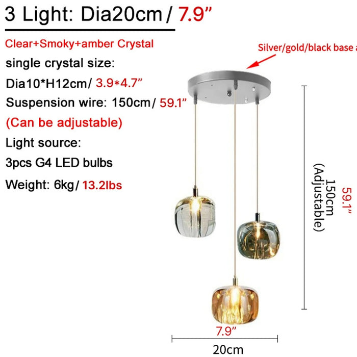 MIRODEMI® Grasse | Modern Led Crystal Hanging Light Fixtures