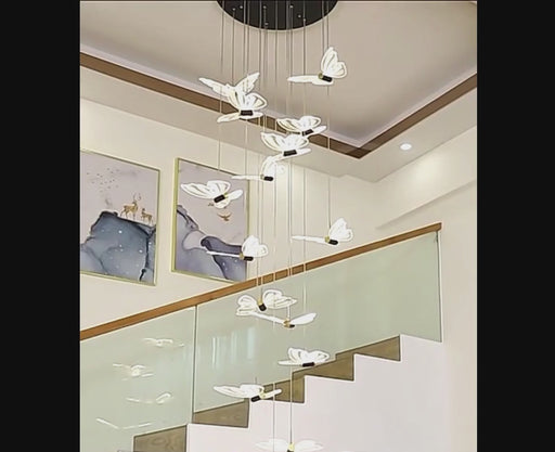 MIRODEMI® Camogli | Perfect LED Chandelier with Hanging Butterflies