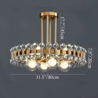 Kloten | Modern Drum Colorful Crystal Chandelier for Living Room