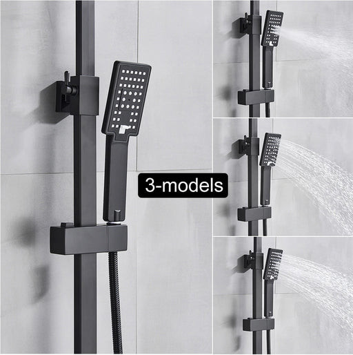 MIRODEMI® Black Shower Cabin Faucet Set Bathroom Rainfall