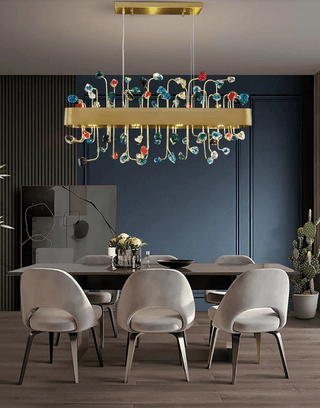 rectangle chandeliers | luxury lighting | interior design | unique chandeliers | colorful lighting | design solutions