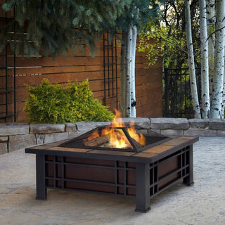 outdoor fire pits | luxury fire pits | square fire pits | fire pits with protection | glass fire pits | spark screen fire pit