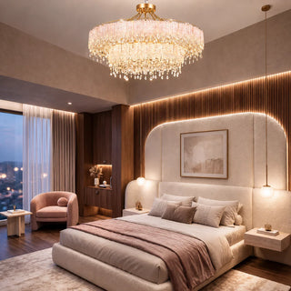 Elysian Royale Crystal Tiered Chandelier luxury tiered crystal chandelier elegant cascading ceiling light fixture for dining room living room modern classic interior lighting statement decor