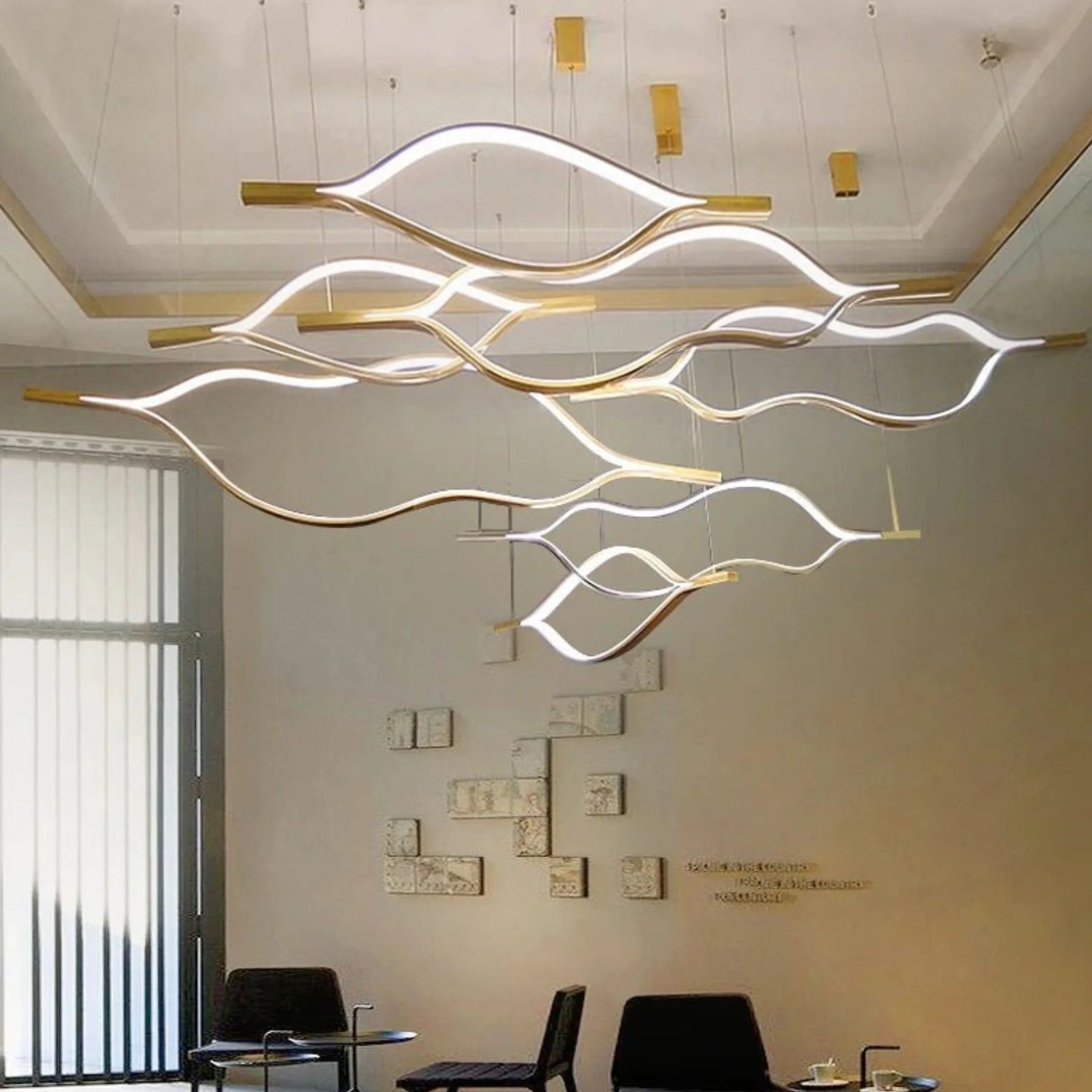 Küssnacht | Creative | Gold | Wave Chandelier | for Dining Room