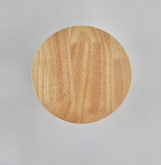 Round wooden LED wall sconce with natural wood grain finish