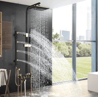 luxury shower columns | luxury faucets | rainfall shower faucets | bathroom shower sets | luxury shower | bathroom decor