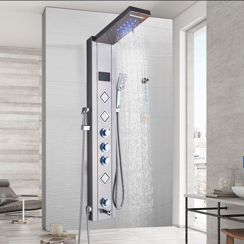 luxury shower columns | luxury faucets | rainfall shower faucets | bathroom shower sets | luxury shower | bathroom decor