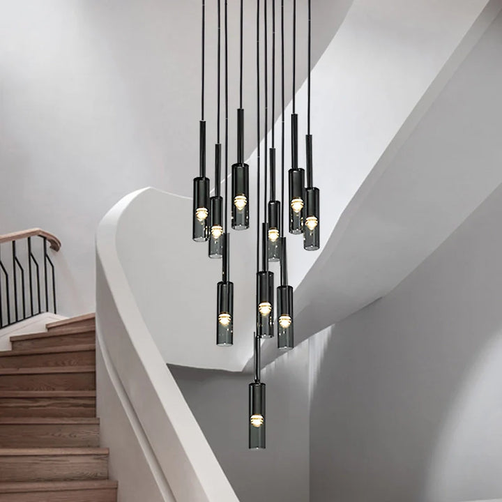 Black Staircase Chandeliers