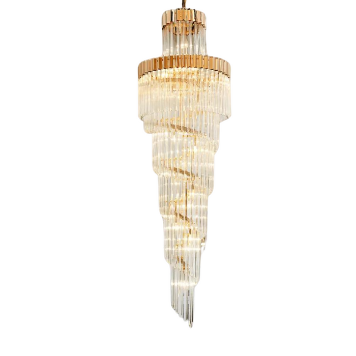 Art Deco | Black and Gold Crystal Chandelier for Hall and Staircase