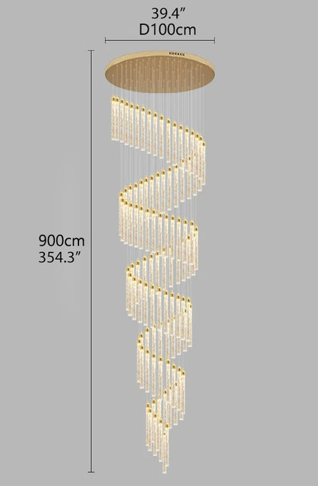 MIRODEMI® Villa Staircase Gold Crystal Pendant Light 100 lights / Warm light