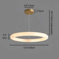 Modern Spanish Alabaster Ring Chandelier - Brass Ceiling Light