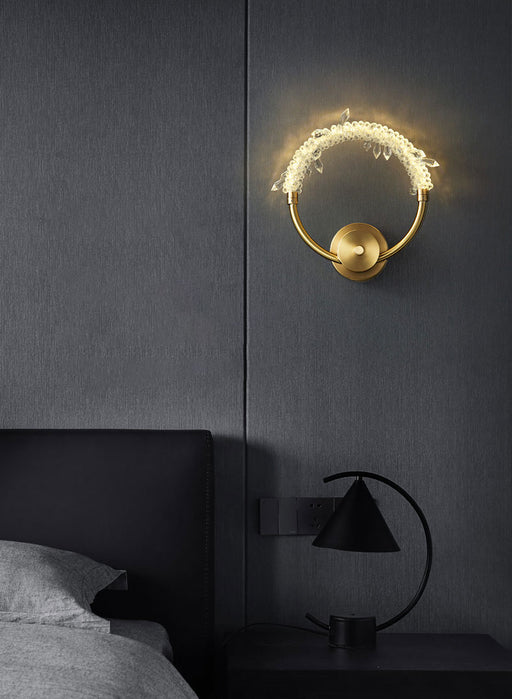 MIRODEMI® Minimalist Luxury Crystal LED Wall Lamp for Bedroom, Hallway, Study image | luxury lighting | luxury wall lamps