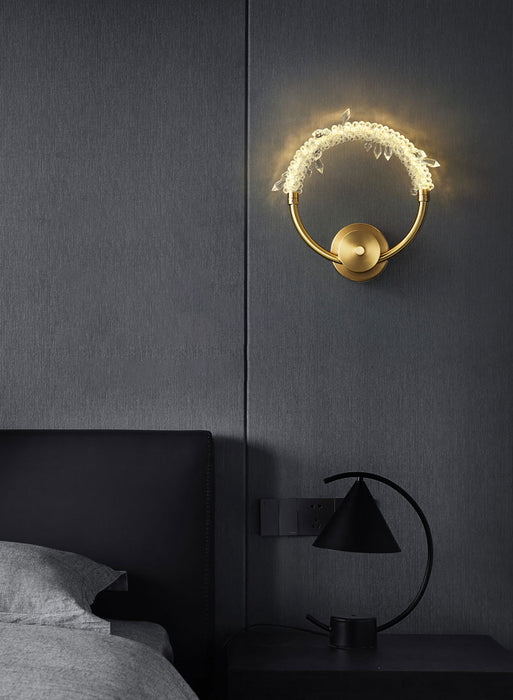 MIRODEMI® Minimalist Luxury Crystal LED Wall Lamp for Bedroom, Hallway, Study