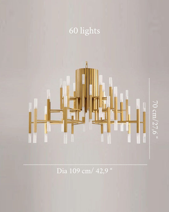 Mirodemi® Gold/Black Postmodern LED Chandelier For Living Room, Lobby, Restaurant 60 lights - Dia109.0xH70.1cm / Dia42.9xH27.6" / Warm light / Gold