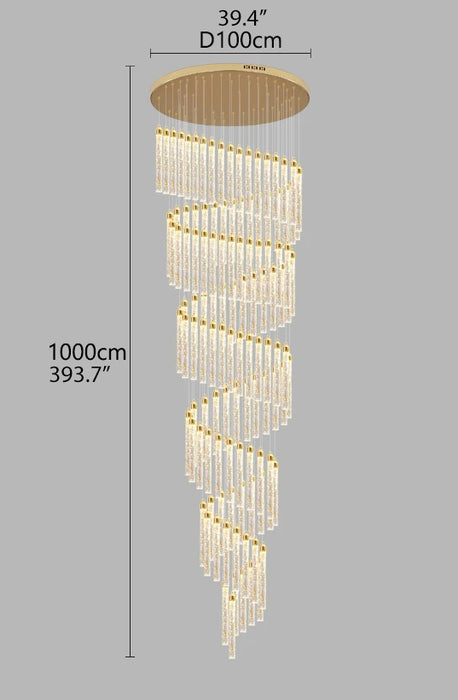 MIRODEMI® Villa Staircase Gold Crystal Pendant Light 118 lights / Warm light