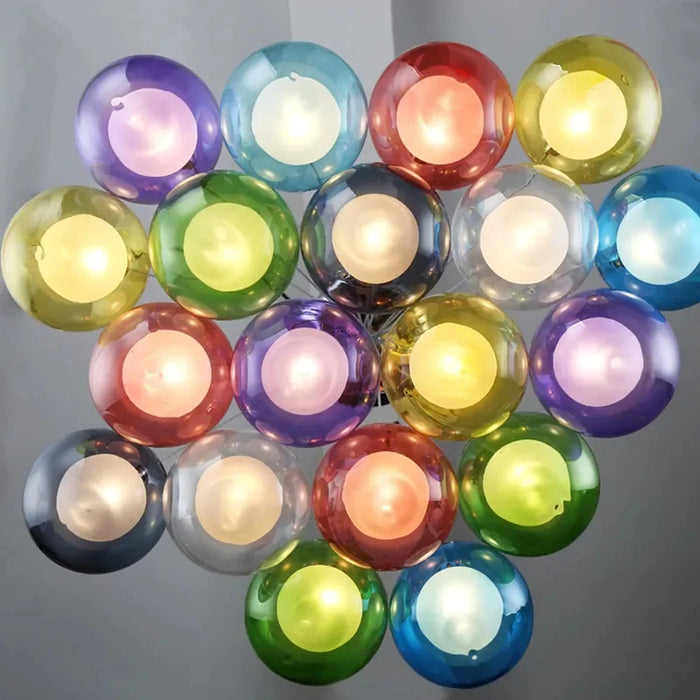 MIRODEMI® Flüelen | Colourful Rainbow Glass Ball Chandelier