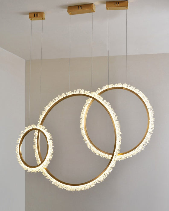 MIRODEMI® Aarau | Crystal Pendant Light in the Shape of Rings