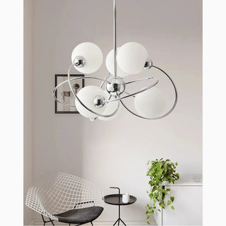 MIRODEMI Zibido San Giacomo Glass LED Ball Chrome Plated Metal Chandelier Kichen Living Room