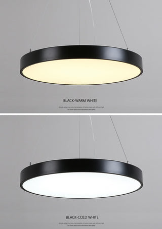 La Turbie | Black & White Thin Round Pendant Lamp