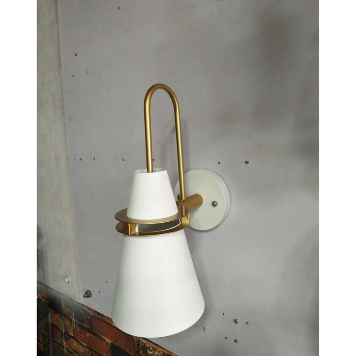 Cone|Wall|Lamp|Sconce|Blue|White|Back|Modern|Elegant