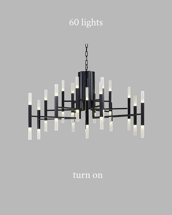 Mirodemi® Gold/Black Postmodern LED Chandelier For Living Room, Lobby, Restaurant 36 lights - Dia102.1xH70.1cm / Dia40.2xH27.6" / Cold light / Black