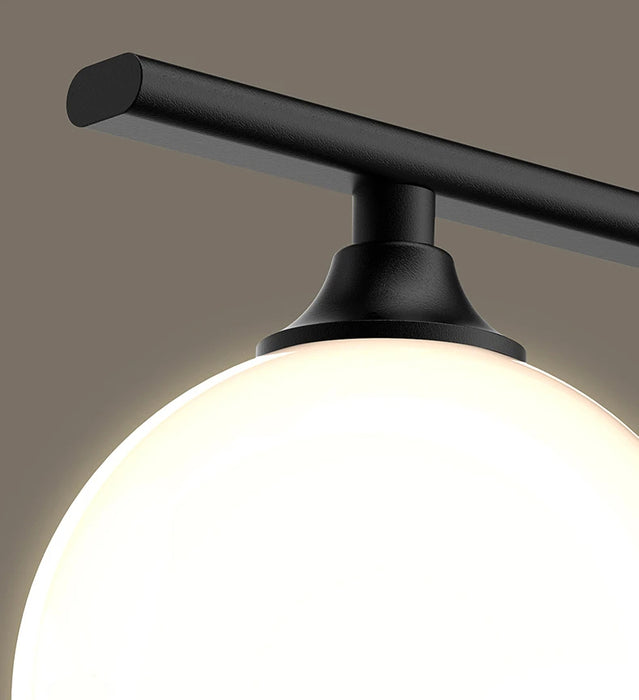 MIRODEMI® Nordic Modern Simple Golden/Black Glass Ball LED Chandelier 4 heads / Black / Cool light