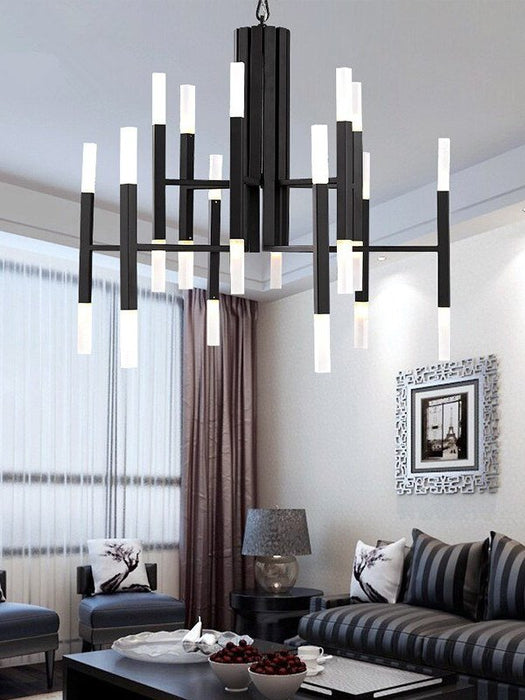 Mirodemi® Gold/Black Postmodern LED Chandelier For Living Room, Lobby, Restaurant 24 lights - Dia68.1xH60.0cm / Dia26.8xH23.6" / Warm light / Black