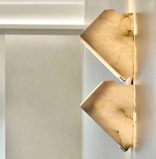 Natural marble wall sconce, 16.9-inch tall version