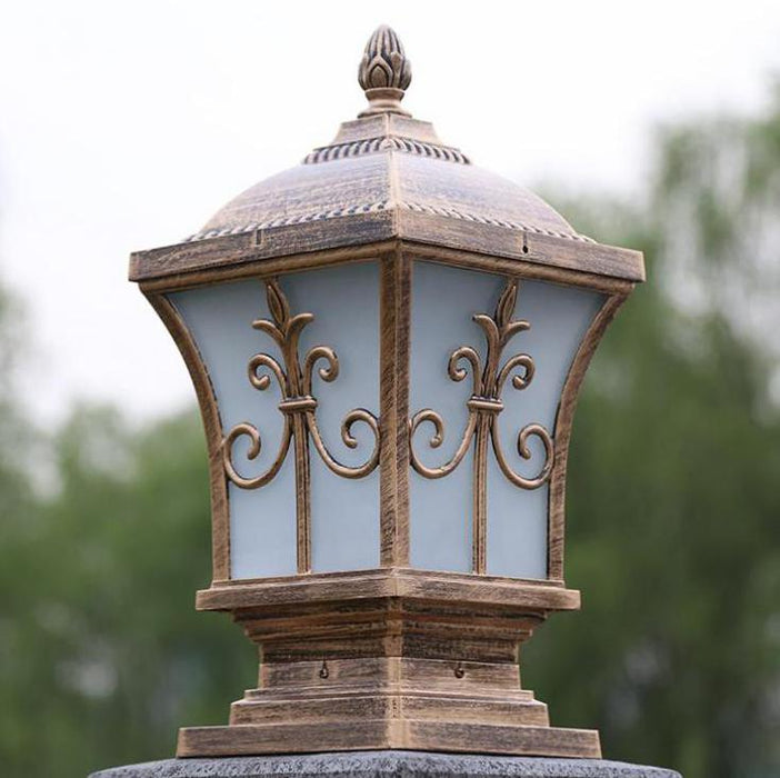 MIRODEMI® Luxury Antique Outdoor Waterproof Pillar Lamp for Courtyard