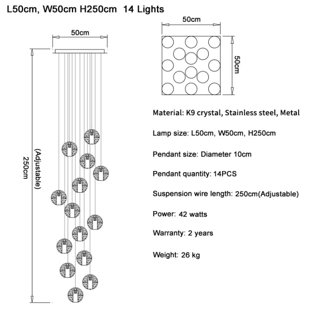 Lenno | Crystal Hanging Light Fixture