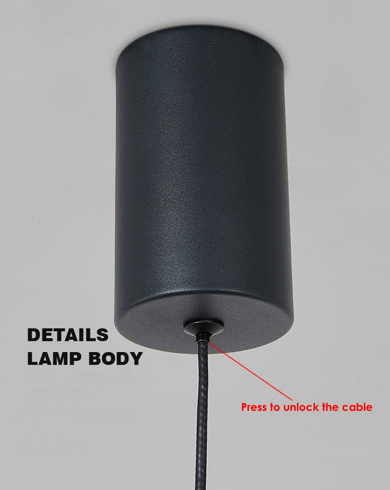 MIRODEMI Rimplas Retro-Styled Led Pendant Light With Long Bar Shape Lamp Base Detail