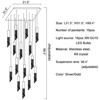 Monterosso | Hanging Crystal Light Fixture