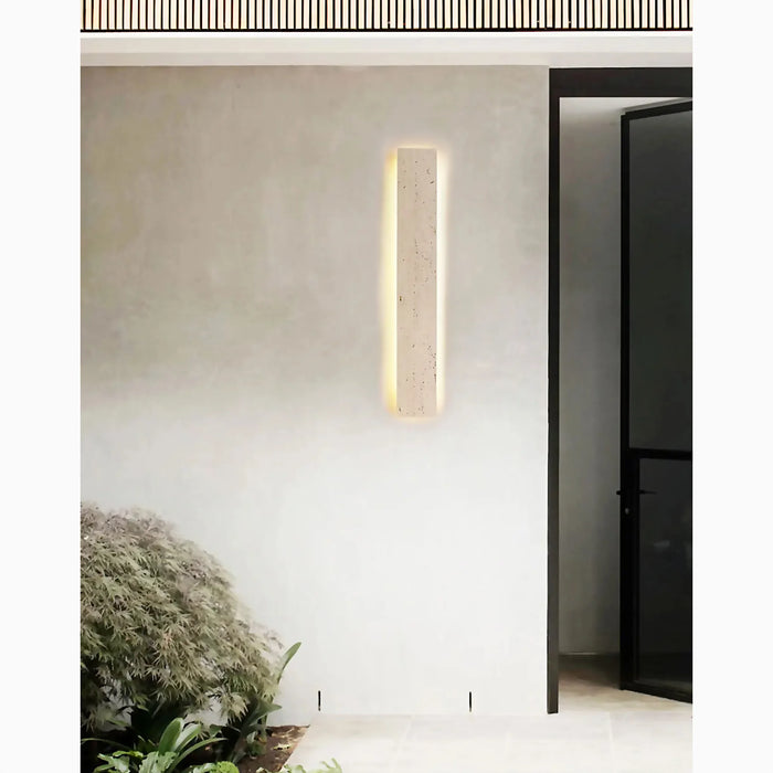 MIRODEMI® Allerona | Modern Natural Stone Long Outdoor Wall Sconce